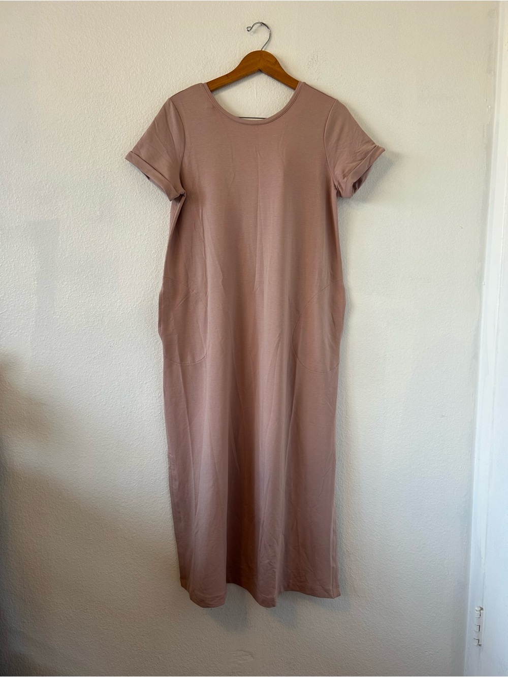 J Jill Affinity Pure Pima Cotton Casual Maxi Dress Pink Fawn Size M - Picture 3 of 9